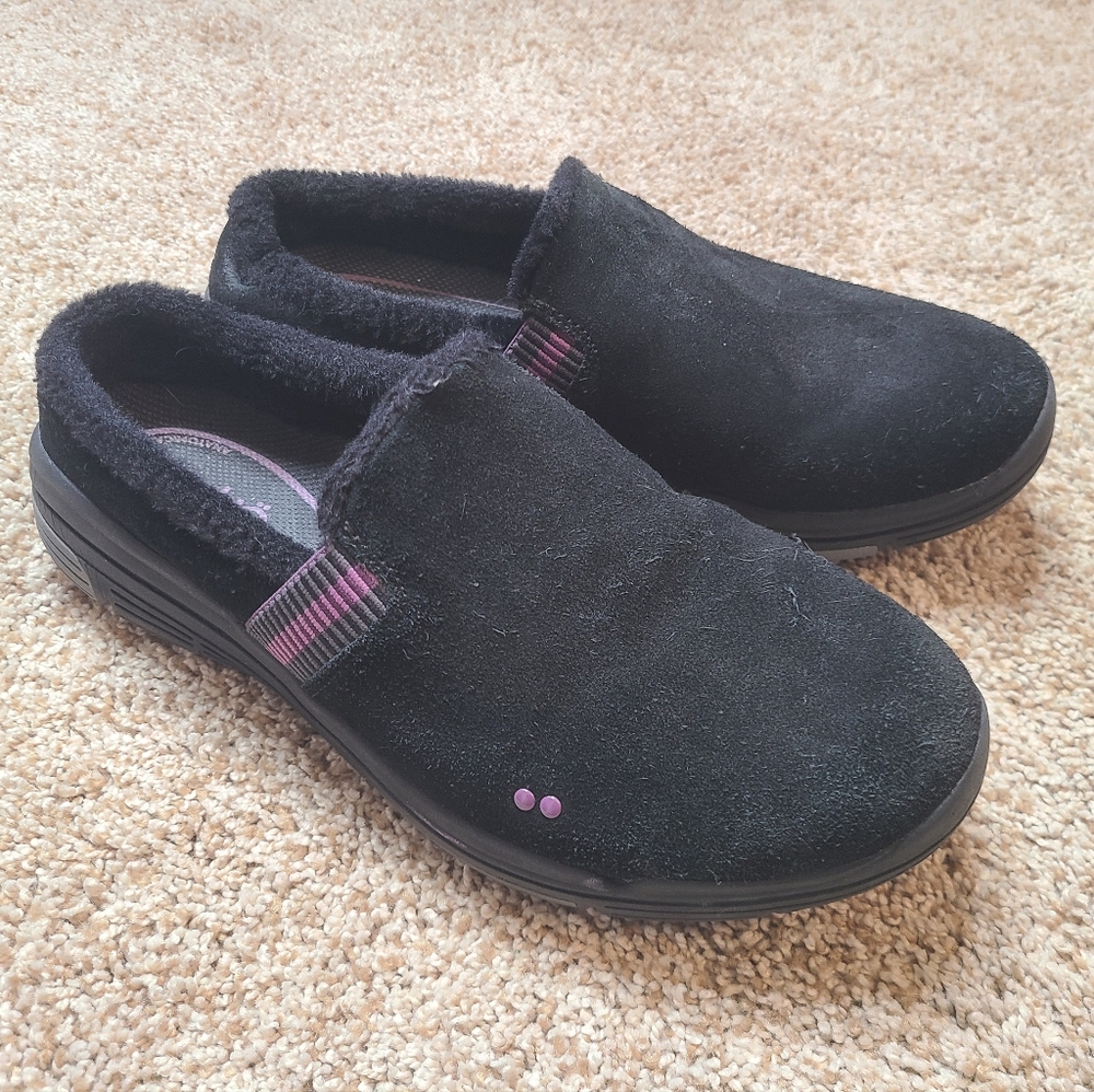 RYKA Alaska Mule Slip On With Arch Support Suede Leather Faux Fur